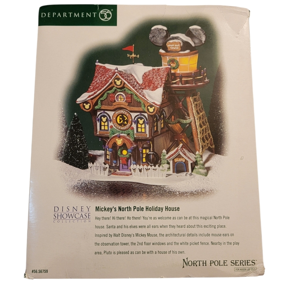 2003 Retired Dept 56 X Disney #56759 "Mickey's North Pole Holiday House"